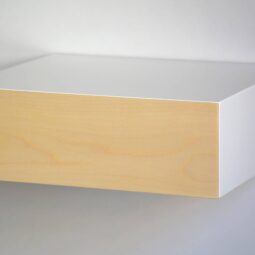 Minimalistischer schwebender Nachttisch mit Front aus Ahorn