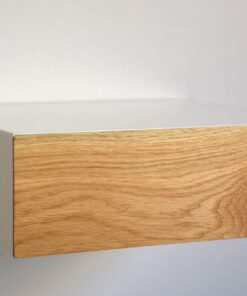 Minimalistischer schwebender Nachttisch mit Front aus Eiche
