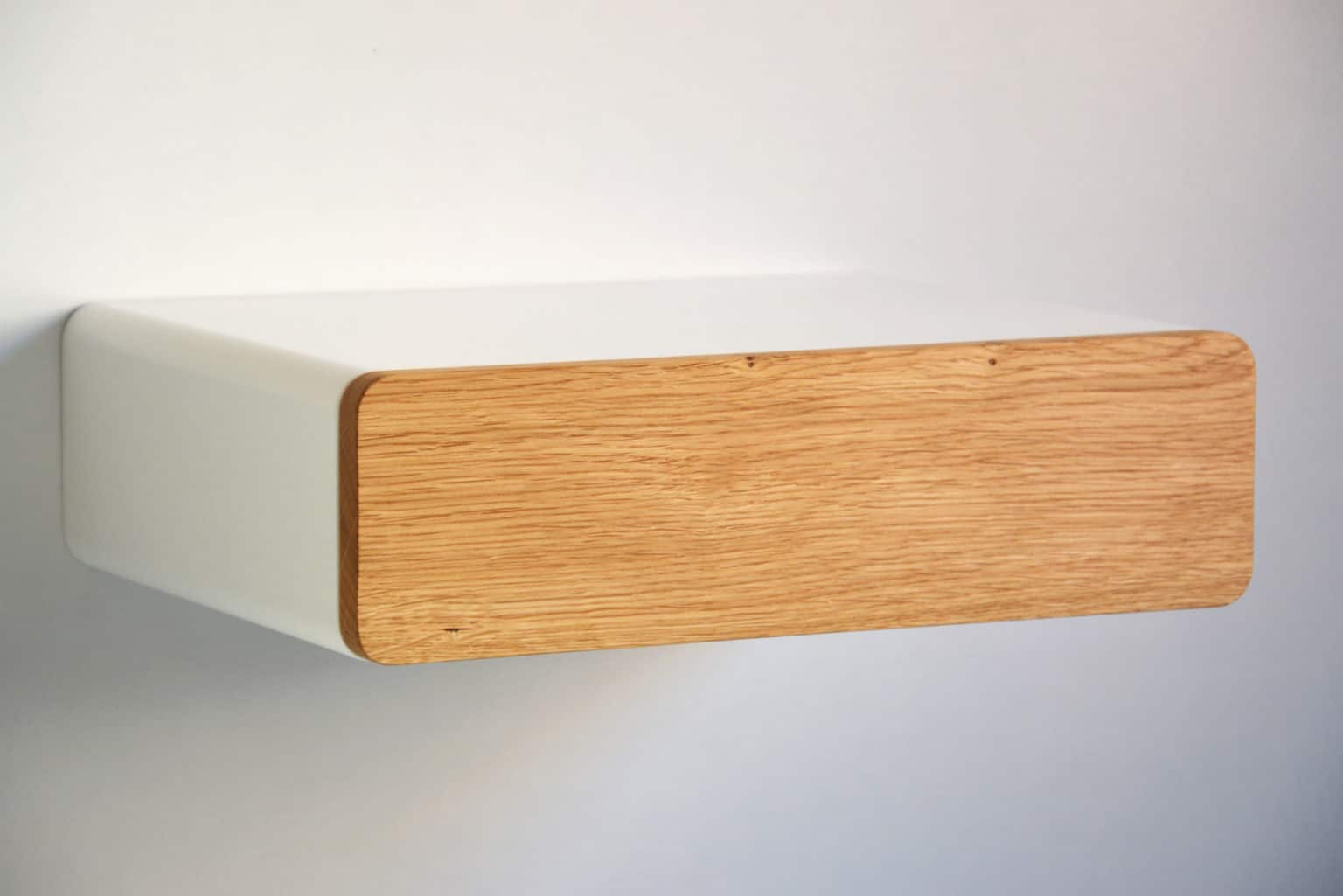 Runder Schwebender Nachttisch mit Holzfront | Tischchen.at