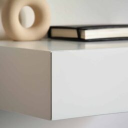 Minimalistischer schwebender Nachttisch Schublade in weißer Farbe Kanten
