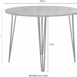 Hairpin round dining table 2 Cyrc