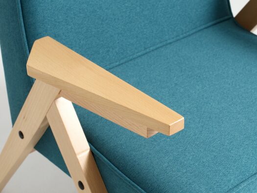 Sessel VIVA In Farbe Wasserblau modern Designsessel in Details und Armlehne