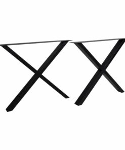 Tischbein Esstisch aus Stahl in Schwarz