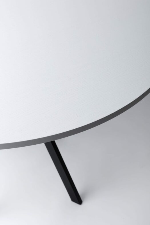 Alois runder Esstisch 110 cm hellgraue Tischplatte